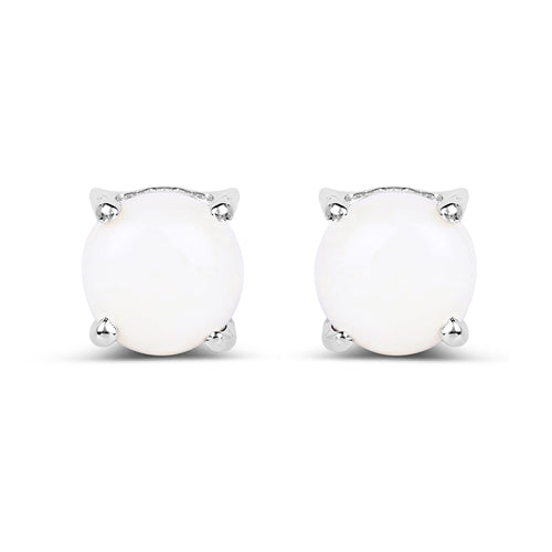 1.18 Carat Genuine Opal .925 Sterling Silver Earrings