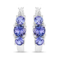 1.58 Carat Genuine Tanzanite .925 Sterling Silver Earrings