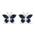 0.61 Carat Genuine Blue Sapphire .925 Sterling Silver Earrings
