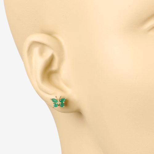 0.50 Carat Genuine Emerald .925 Sterling Silver Earrings