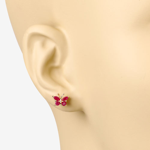 0.63 Carat Genuine Ruby .925 Sterling Silver Earrings