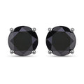 3.08 Carat Genuine Black Diamond 14K White Gold Earrings