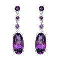 9.63 Carat Genuine Amethyst .925 Sterling Silver Earrings
