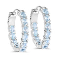 3.80 Carat Genuine Blue Topaz .925 Sterling Silver Earrings