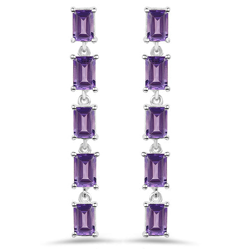 5.50 Carat Genuine Amethyst .925 Sterling Silver Earrings