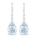 7.52 Carat Genuine Baby Swiss Blue Topaz and Blue Topaz .925 Sterling Silver Earrings