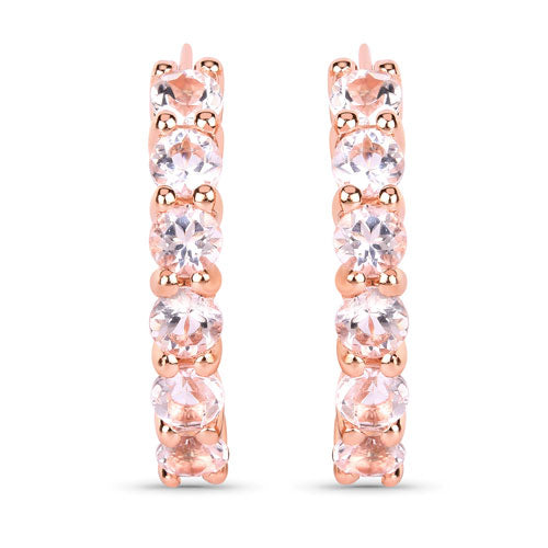 1.08 Carat Genuine Morganite .925 Sterling Silver Earrings