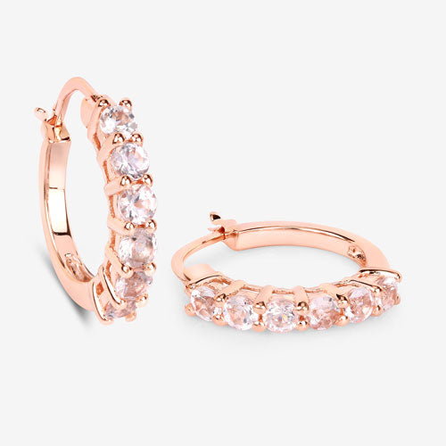 1.08 Carat Genuine Morganite .925 Sterling Silver Earrings