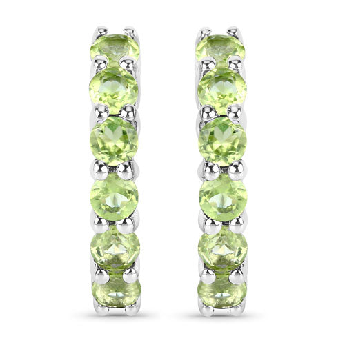 1.20 Carat Genuine Peridot .925 Sterling Silver Earrings