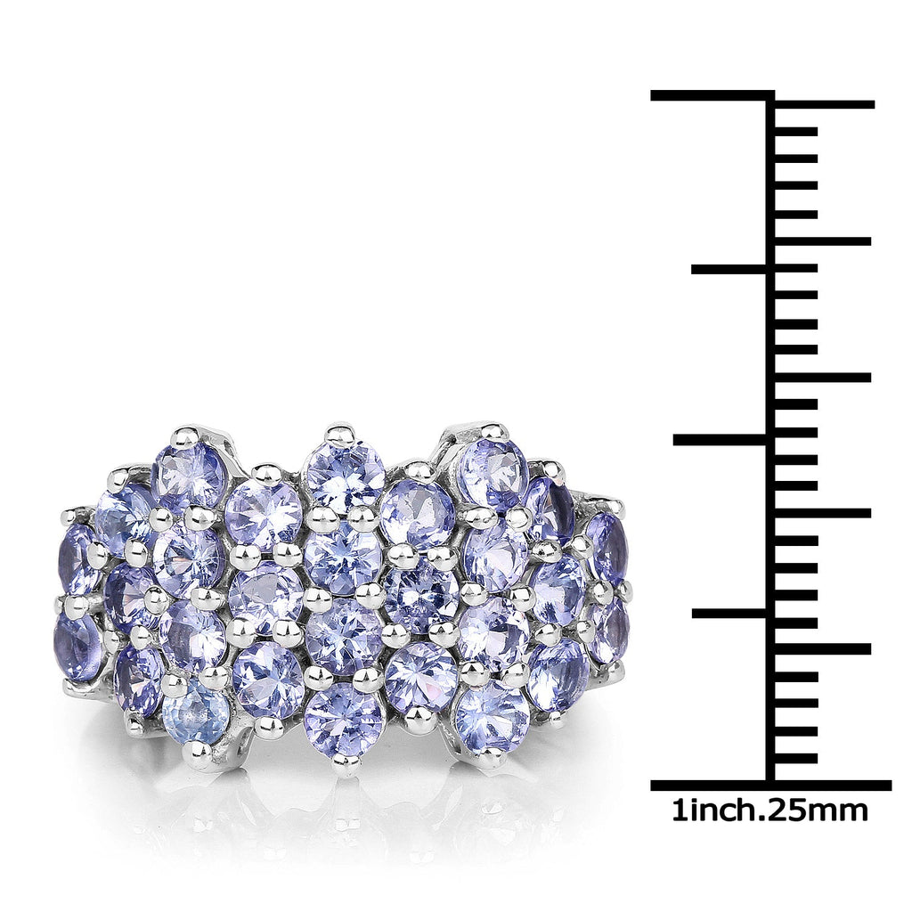 2.80 Carat Genuine Tanzanite .925 Sterling Silver Ring