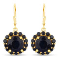 11.37 Carat Dyed Sapphire and Blue Sapphire .925 Sterling Silver Earrings