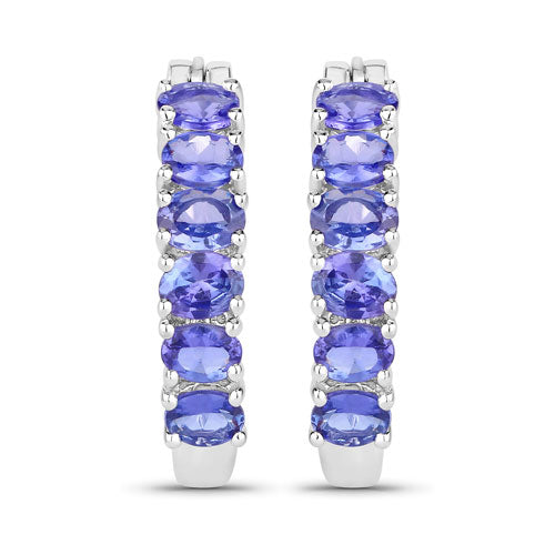 2.04 Carat Genuine Tanzanite .925 Sterling Silver Earrings