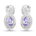 14K Yellow Gold Plated 0.28 Carat Genuine Tanzanite .925 Sterling Silver Earrings