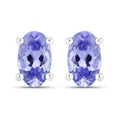0.50 Carat Genuine Tanzanite .925 Sterling Silver Earrings