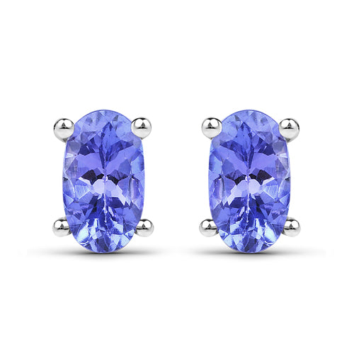 0.50 Carat Genuine Tanzanite .925 Sterling Silver Earrings
