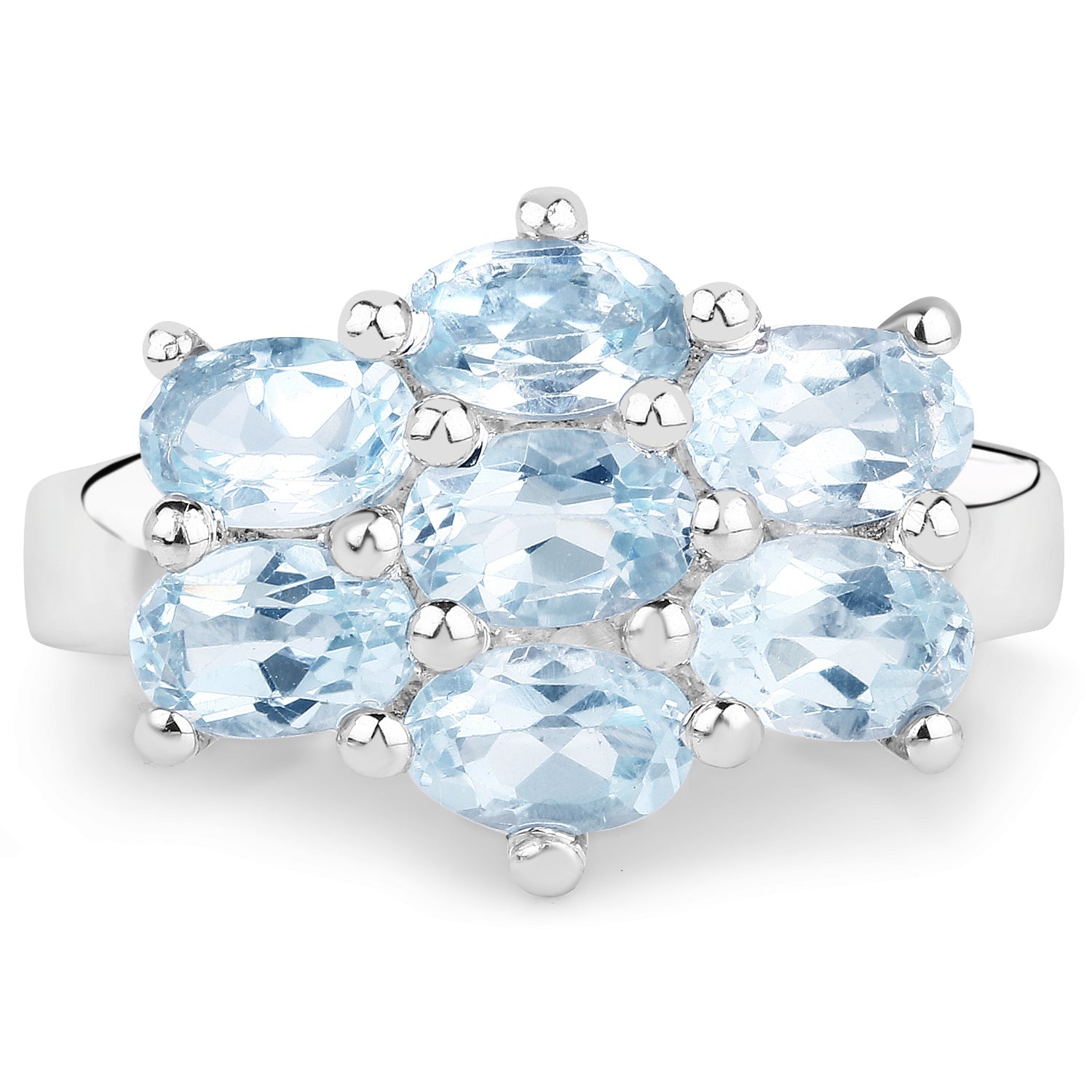 3.57 Carat Genuine Blue Topaz .925 Sterling Silver Ring