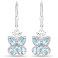 2.60 Carat Genuine Blue Topaz .925 Sterling Silver Earrings