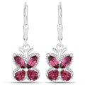 2.52 Carat Genuine Rhodolite Garnet .925 Sterling Silver Earrings