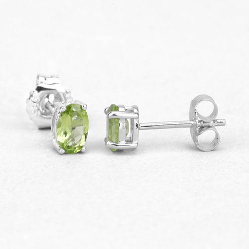 1.66 Carat Genuine Peridot .925 Sterling Silver Earrings