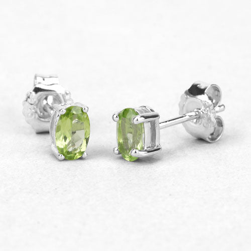 1.66 Carat Genuine Peridot .925 Sterling Silver Earrings