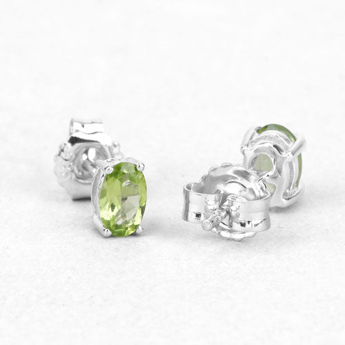 1.66 Carat Genuine Peridot .925 Sterling Silver Earrings