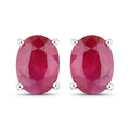 1.70 Carat Genuine Ruby 14K White Gold Earrings
