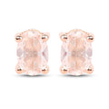 0.72 Carat Genuine Morganite .925 Sterling Silver Earrings