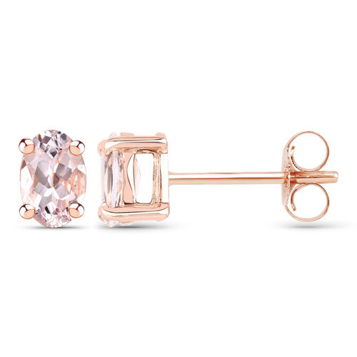 0.72 Carat Genuine Morganite .925 Sterling Silver Earrings