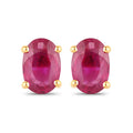 1.04 Carat Genuine Ruby 14K Yellow Gold Earrings
