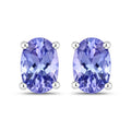 0.88 Carat Genuine Tanzanite .925 Sterling Silver Earrings