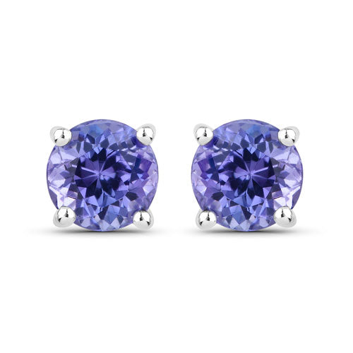 0.94 Carat Genuine Tanzanite .925 Sterling Silver Earrings