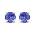 0.46 Carat Genuine Tanzanite .925 Sterling Silver Earrings