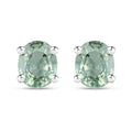 0.68 Carat Genuine Green Sapphire .925 Sterling Silver Earrings
