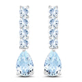 2.40 Carat Genuine Aquamarine .925 Sterling Silver Earrings