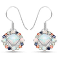 4.73 Carat Genuine Multi Stone .925 Sterling Silver Earrings