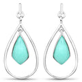 8.80 Carat Genuine Crysopharse .925 Sterling Silver Earrings