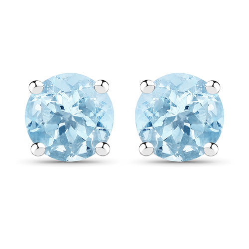 2.10 Carat Genuine Blue Topaz .925 Sterling Silver Earrings