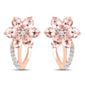 1.66 Carat Genuine Morganite and White Topaz .925 Sterling Silver Earrings