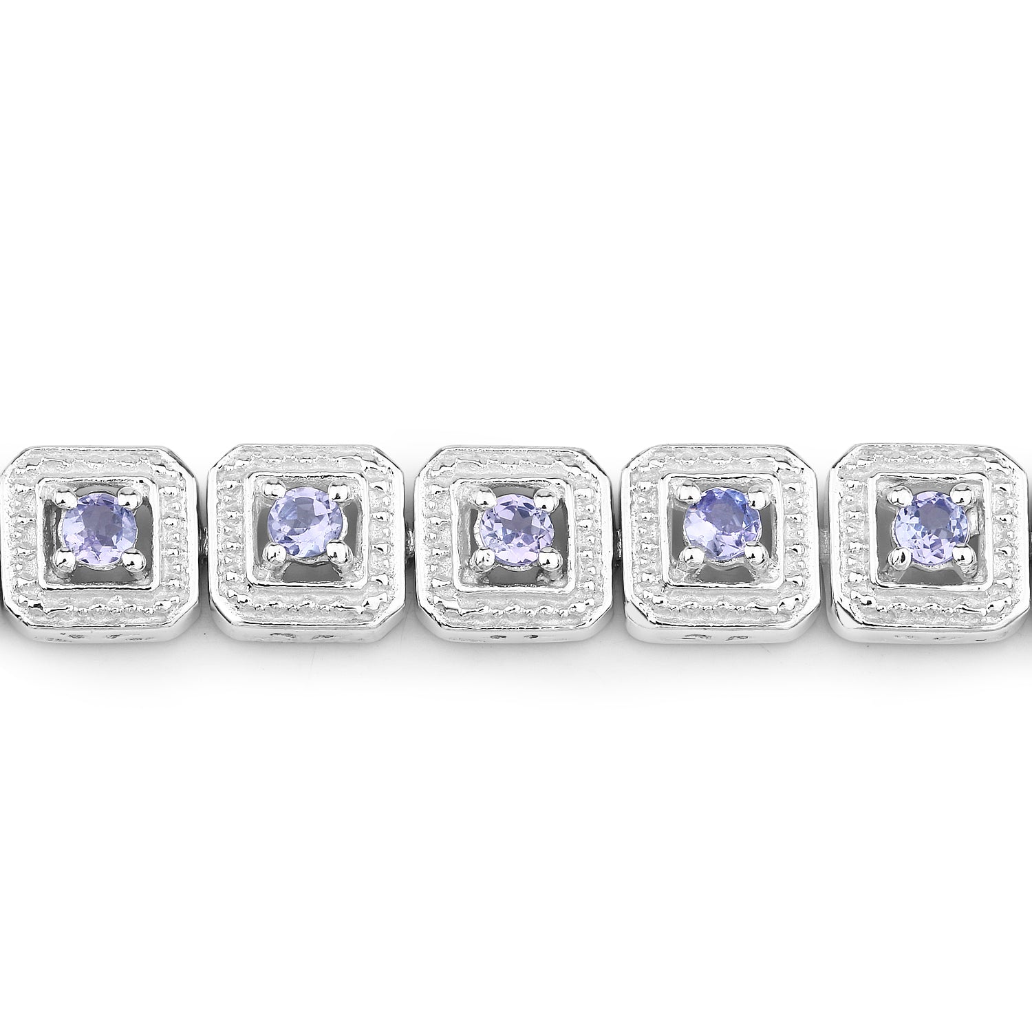 2.40 Carat Genuine Tanzanite .925 Sterling Silver Bracelet