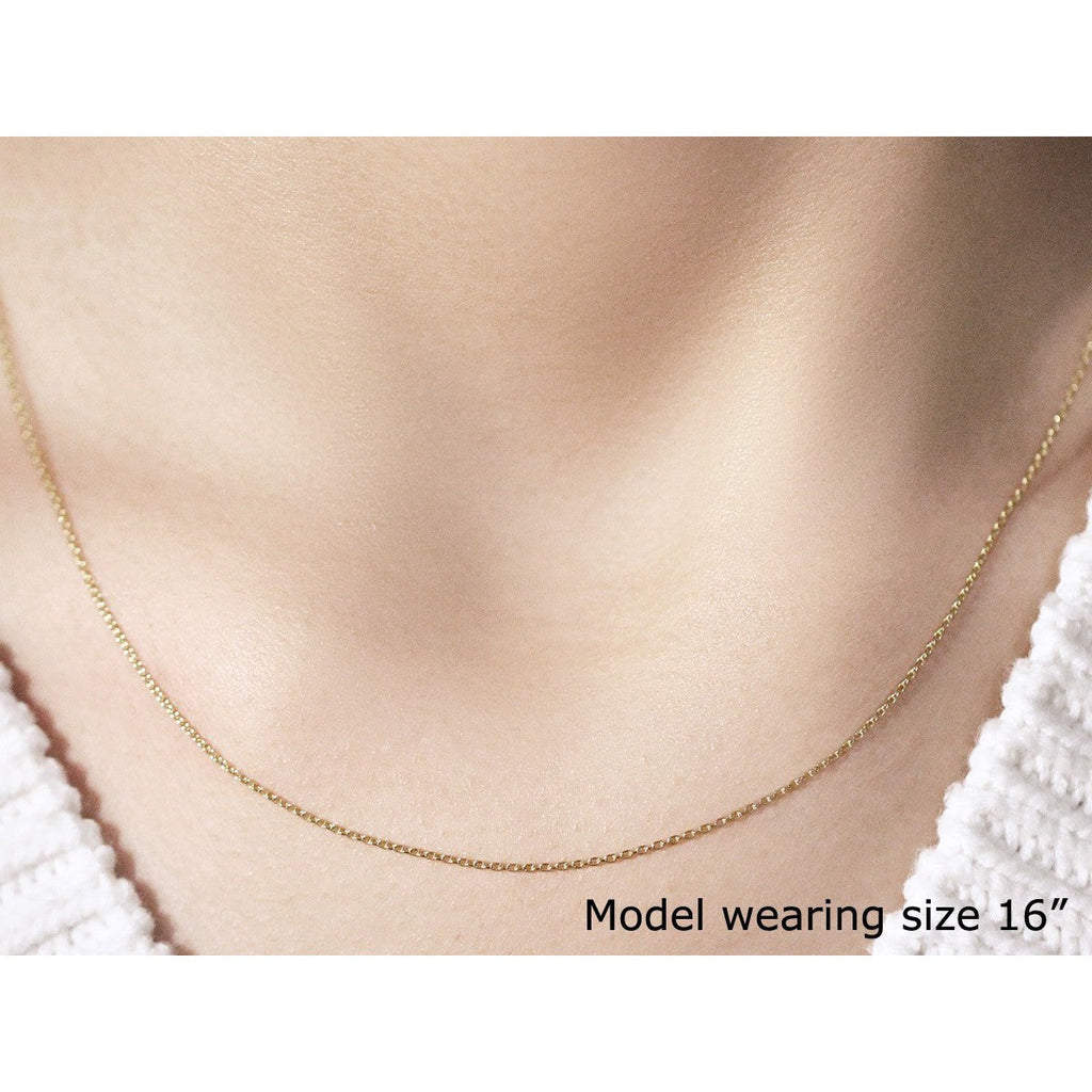 14k Yellow Gold Oval Cable Link Chain (0.97 mm)