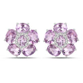 18K White Gold Plated 7.74 Carat Genuine Pink Amethyst and White Topaz .925 Sterling Silver Earrings
