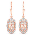 1.04 Carat Genuine Morganite and White Topaz .925 Sterling Silver Earrings