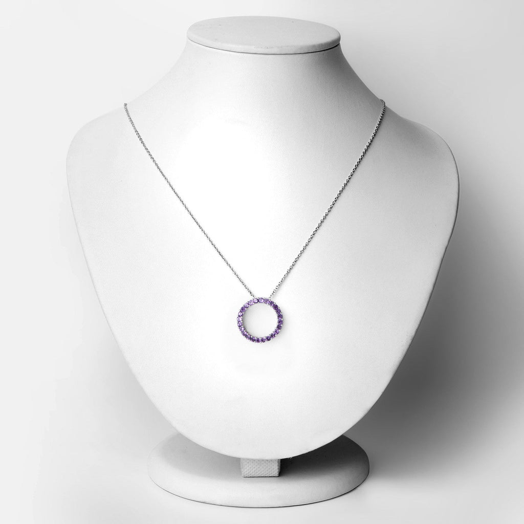 0.72 Carat Genuine Amethyst .925 Sterling Silver Pendant