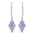 2.04 Carat Genuine Tanzanite .925 Sterling Silver Earrings