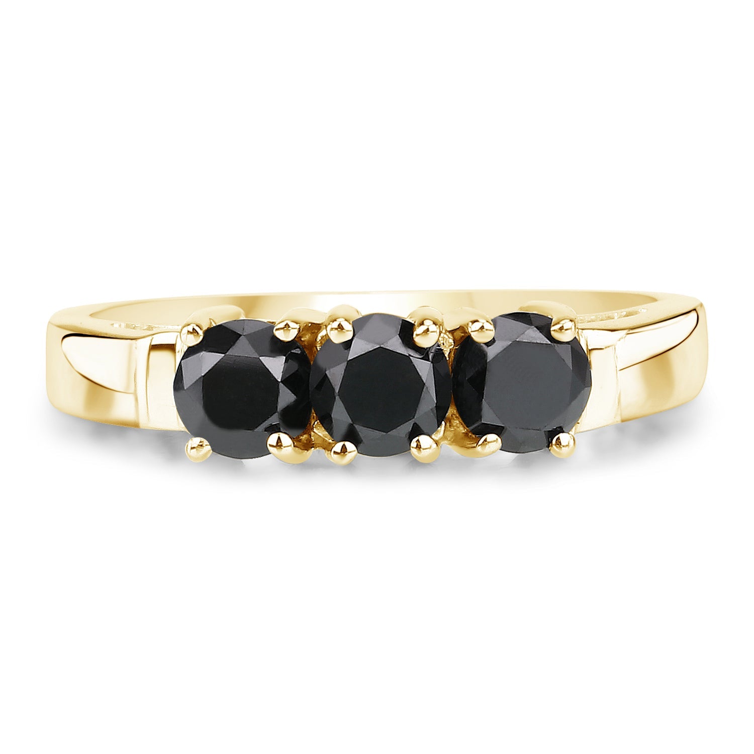 0.99 Carat Genuine Black Diamond .925 Sterling Silver Ring