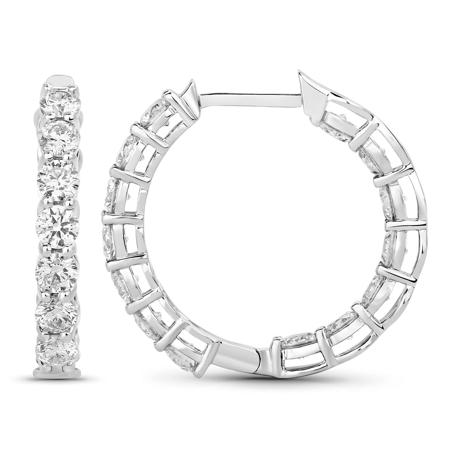 2.52 Carat Genuine Lab Grown Diamond 14K White Gold Earrings