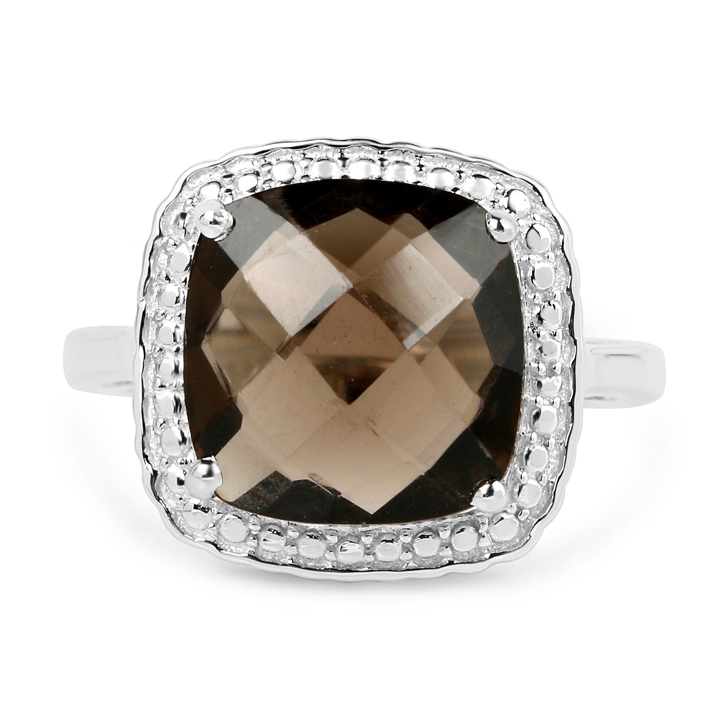 3.96 Carat Genuine Smoky Quartz .925 Sterling Silver Ring
