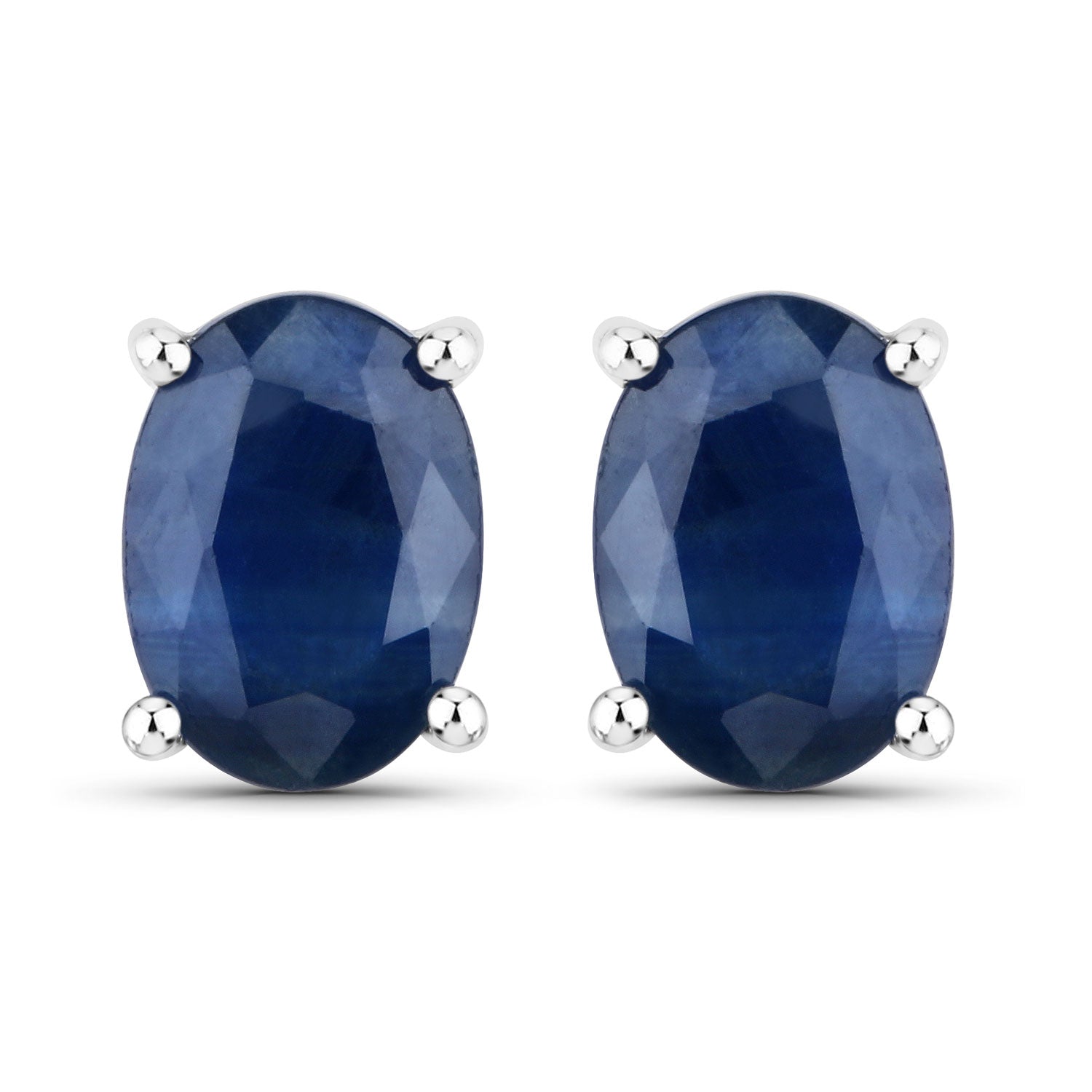 1.90 Carat Genuine Blue Sapphire 14K White Gold Earrings