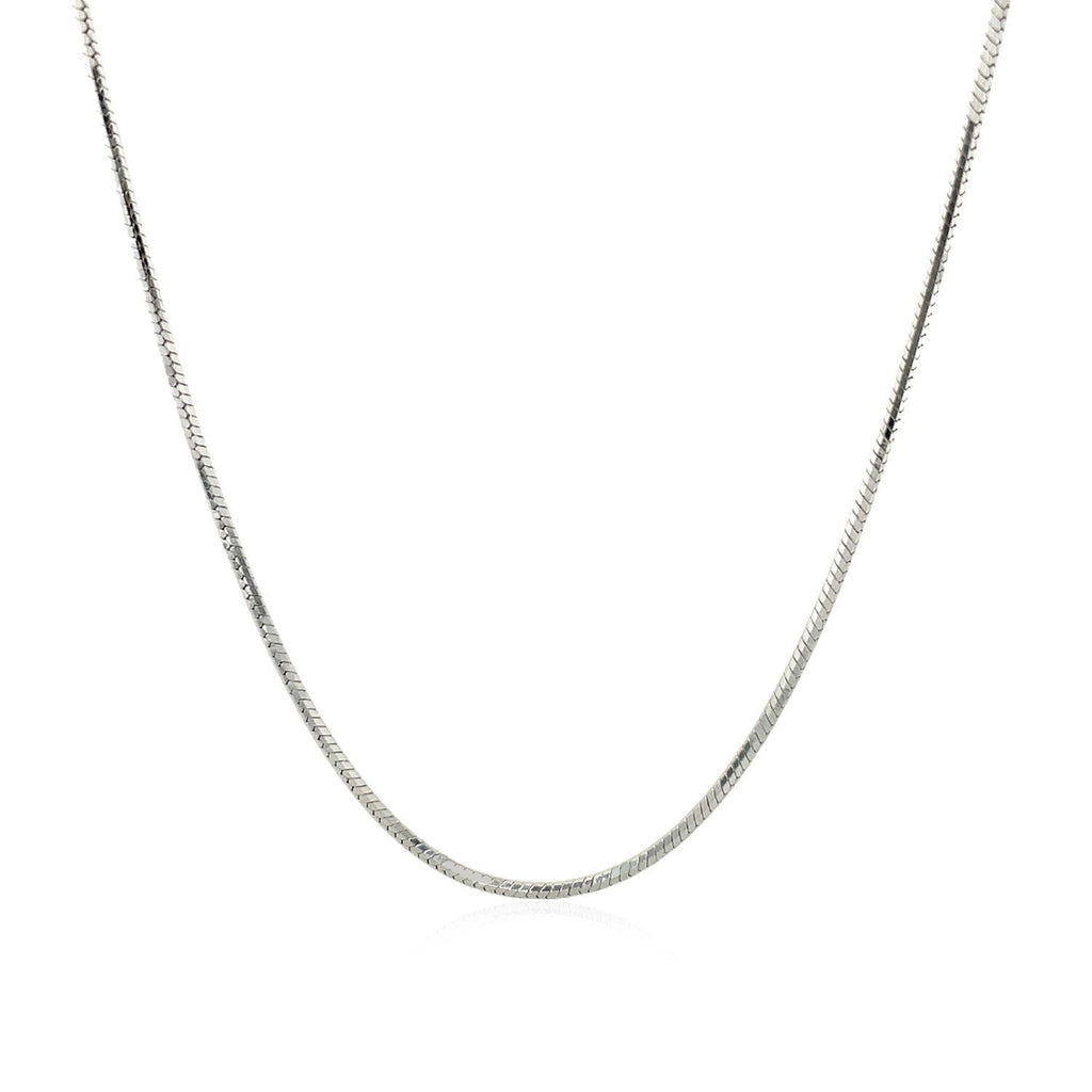 Cadena de Serpiente Octagonal Bañada en Rodio de Plata Esterlina de 1.1mm