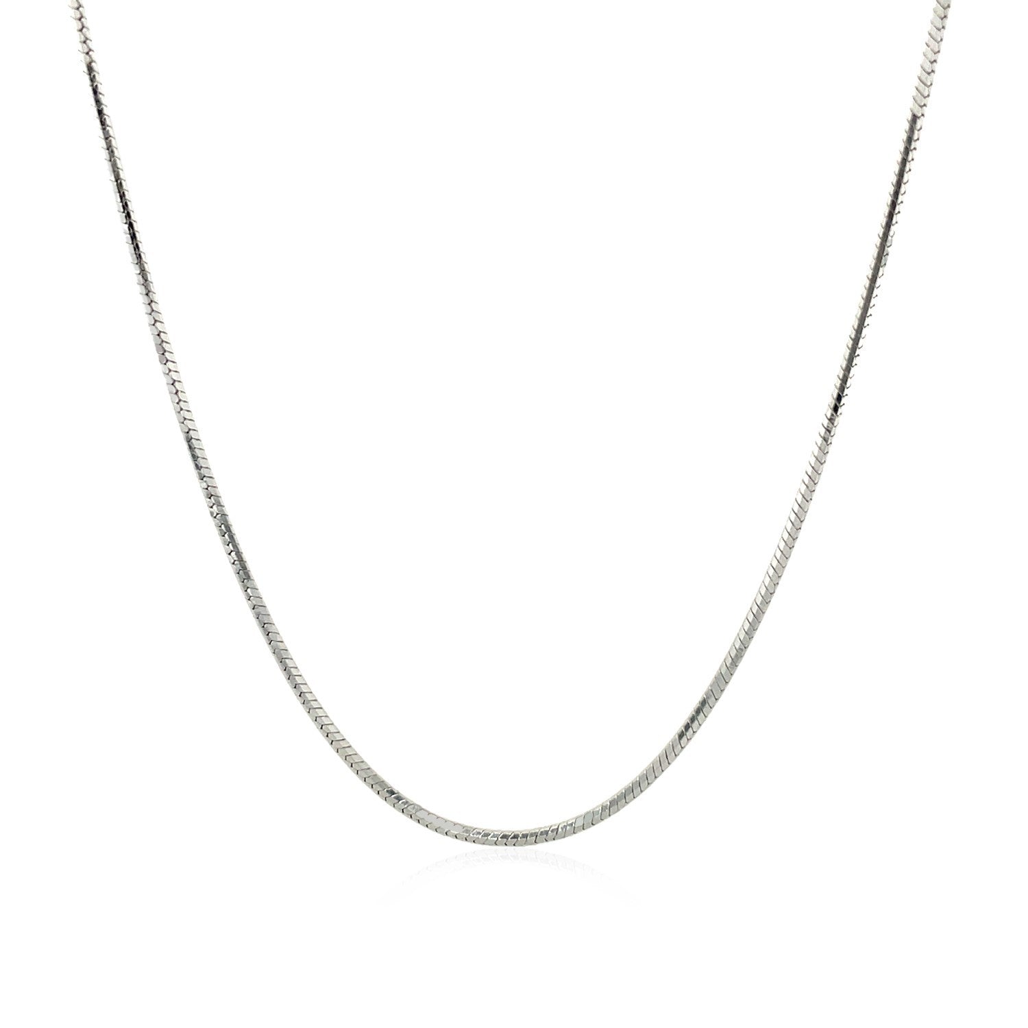 Cadena de Serpiente Octagonal Bañada en Rodio de Plata Esterlina de 1.1mm